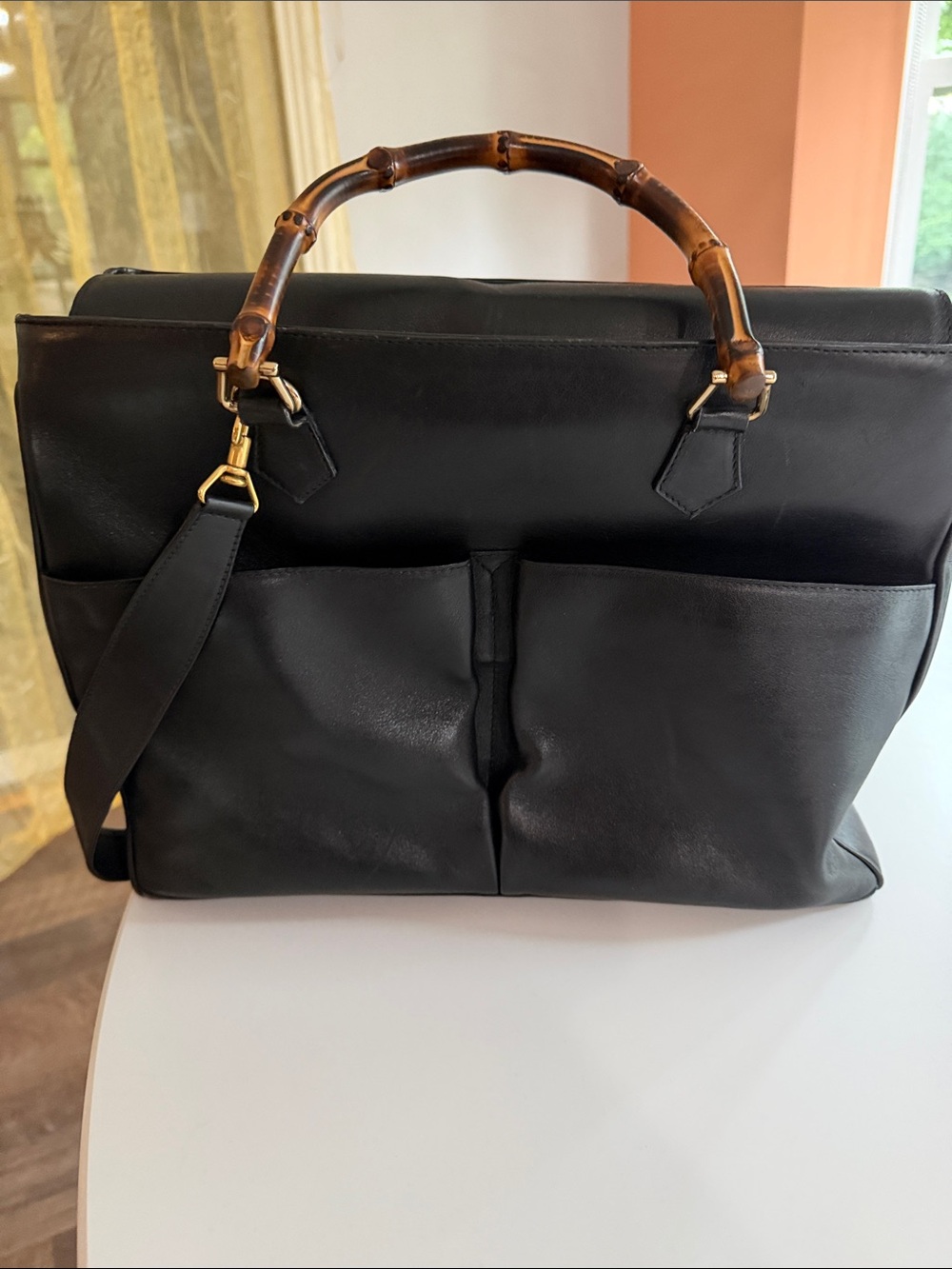 Gucci Diana work  Leather Tote with Bamboo Top Handles